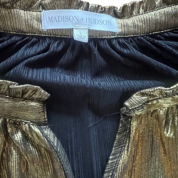 Madison + Hudson Metallic Bronze Long Sleeve Top | Women’s Large - Picture 3 of 4